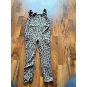 Finding Foxtale Jumpsuit Kids Size 6 Brown Pebble Print Tie Strap Pocket overall